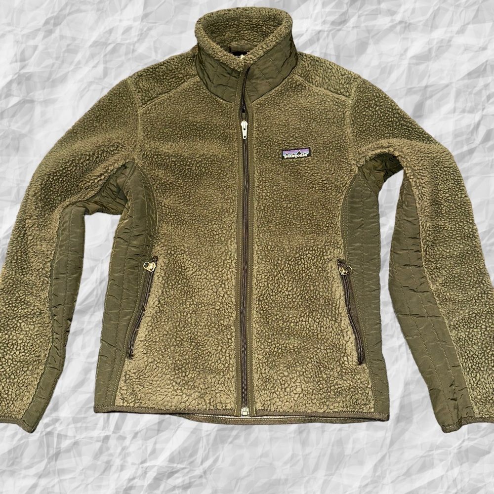 Patagonia Synchilla Retro-X Jacket Deep Pile Fleece Army Green Small